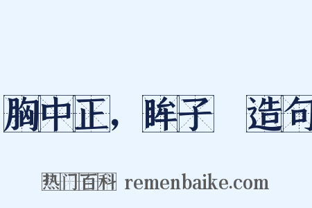 胸中正，眸子瞭造句是什么意思的图片
